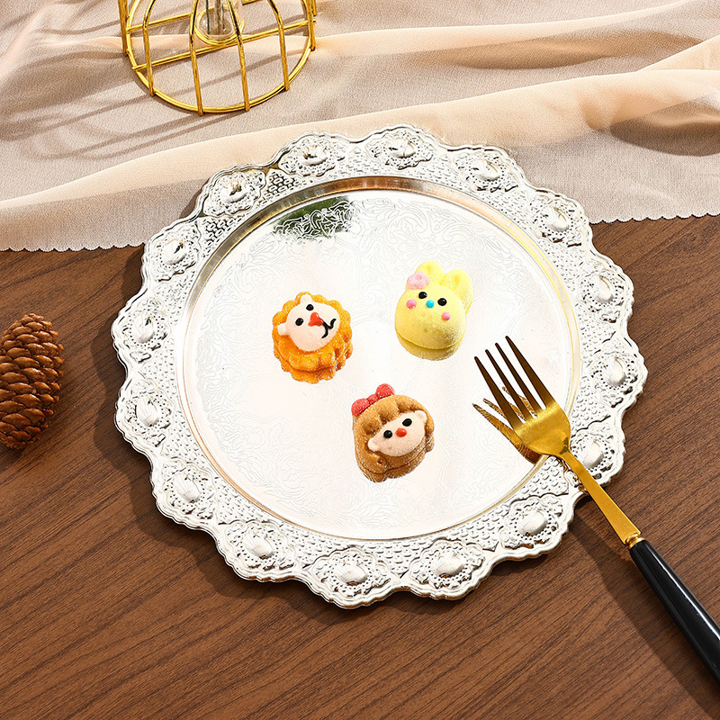 Wrought Iron Fruit Plate Home Living Room Snack Plate Melon Seed Plate High-Grade Retirement Award Plate Creative Outstanding Staff Honorary Plate