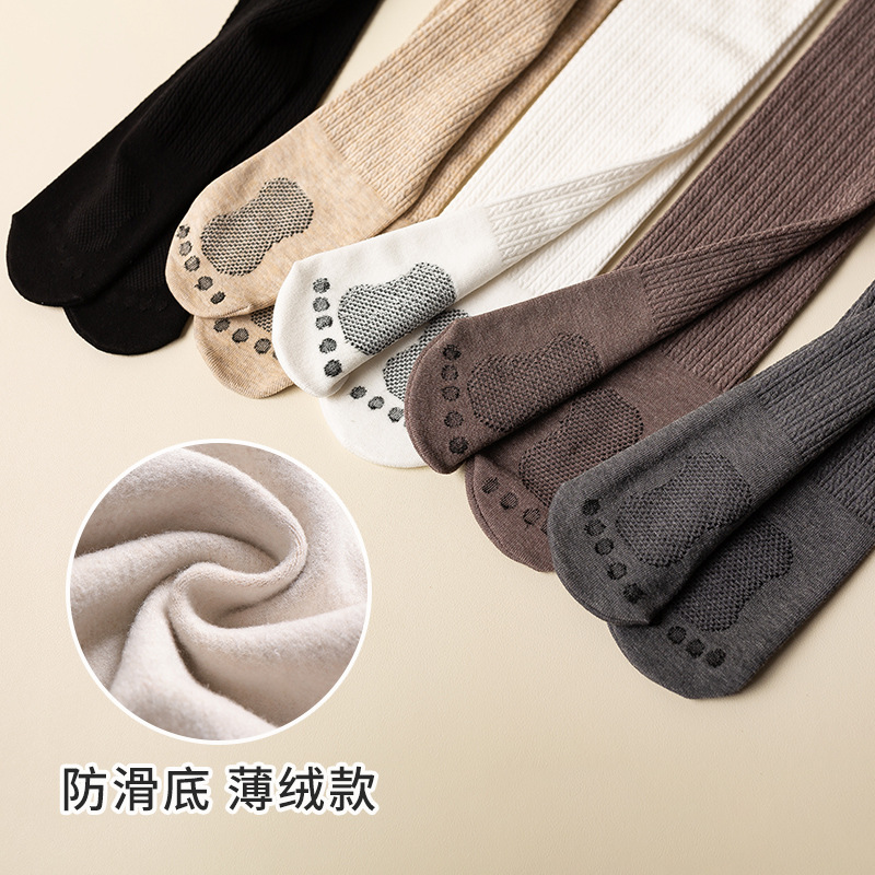 儿童秋冬薄绒中厚白色舞蹈袜女童龙抓毛弹力保暖打底裤加大西瓜档