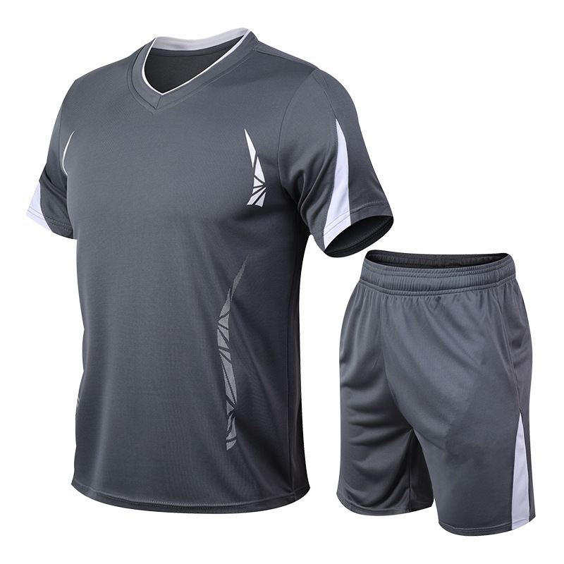 篮球服速干短袖运动套装男夏季健身短裤跑步足球服两件套一件代发详情图2