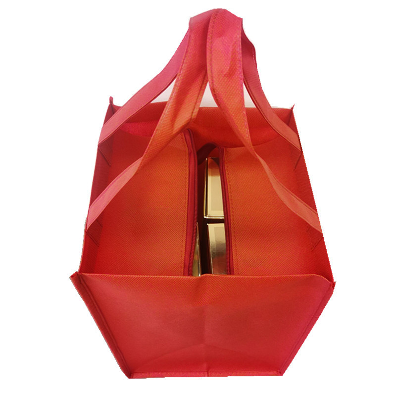 Gift-giving foreign wine zipper non-woven fabric eco-friendly bag with LOGO printing packaging white spirit handbag thickened, high-end large size Item Picture