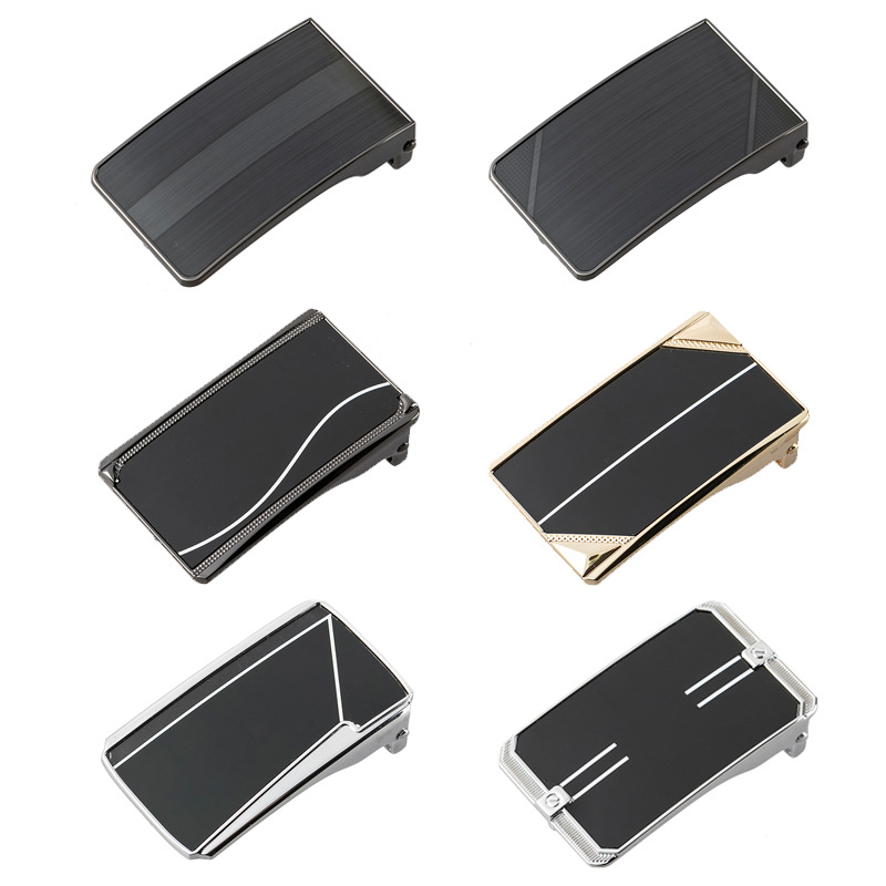 High-Grade Business Men's Smooth Belt Buckle With 33Mm Perforated Belt Zinc Alloy Film Plate Buckle Wholesale