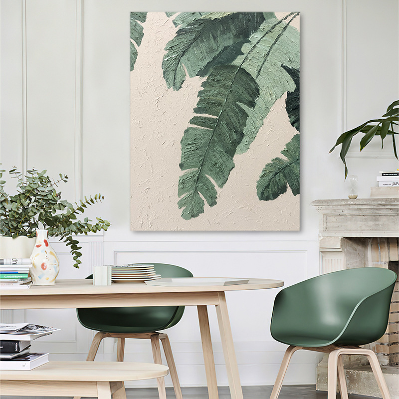 Hand-painted oil painting "Qin Xia", a thick-textured wabi-sabi style entrance wall hanging in the large living room of Jia Da Ye