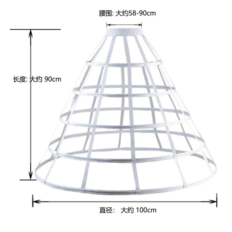 Black Lolita skirt hollowed out bird cage adjustable fish bone five steel ring Black LOLita Princess wedding dress tutu skirt details Picture