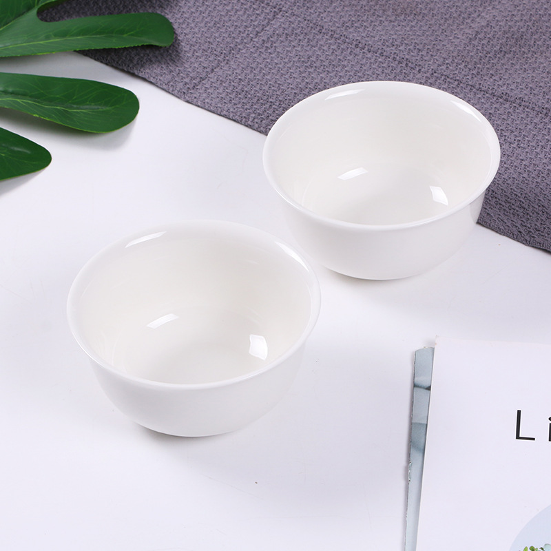 Ceramic Tableware Rice Rice Bowl Household Noodle Bowl Ceramic Soup Bowl Hotel White Small Bowl Porridge Bowl Gift Bowl details Picture