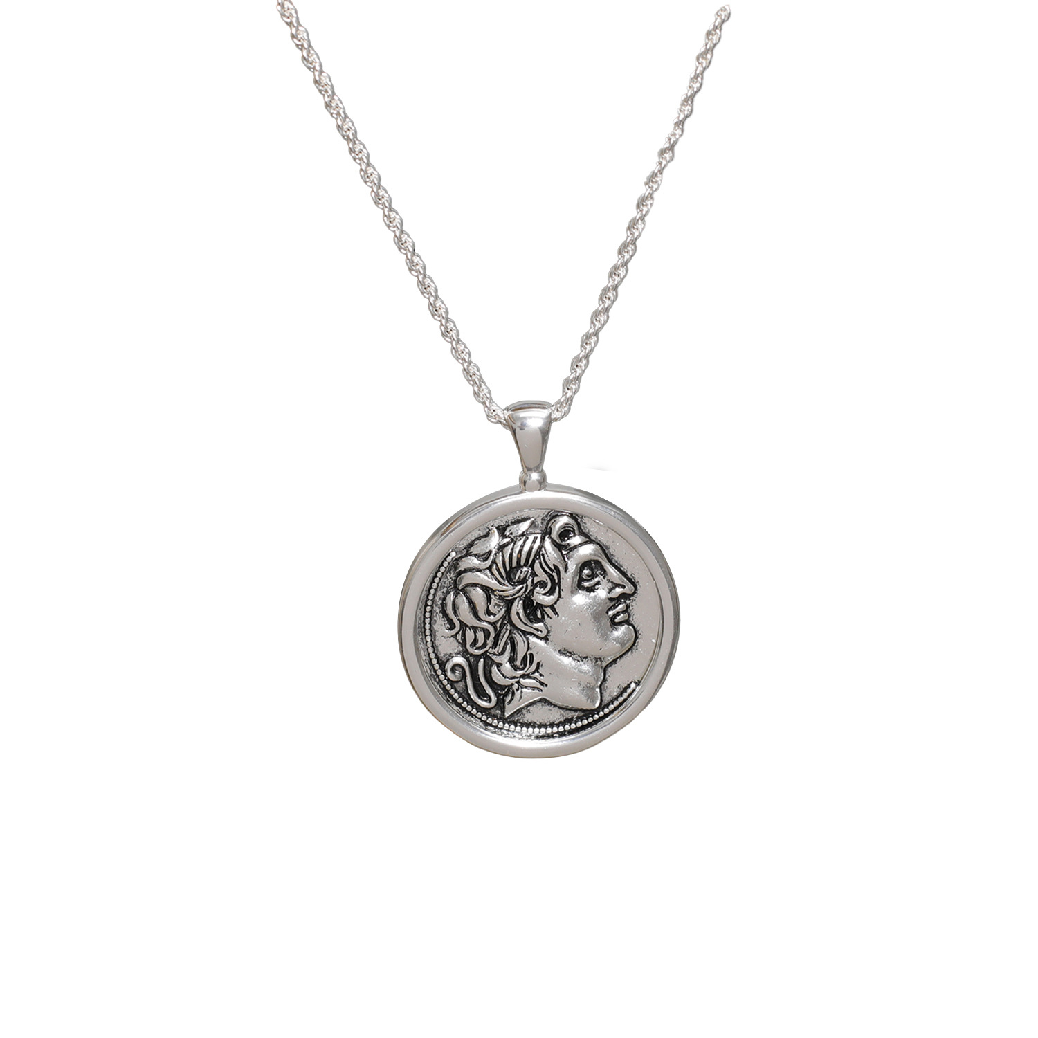 Hyacinth Ancient Roman Athena pendant Sun God Necklace, light luxury and niche ancient coin gold coin sweater chain, unisex Item Picture