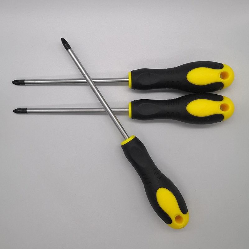Manufacturers Wholesale New Screwdriver Package Rubber Non-Slip Handle Straight Cross Strong Magnetic 45# Steel Screwdriver Screw Batch Application Scenario