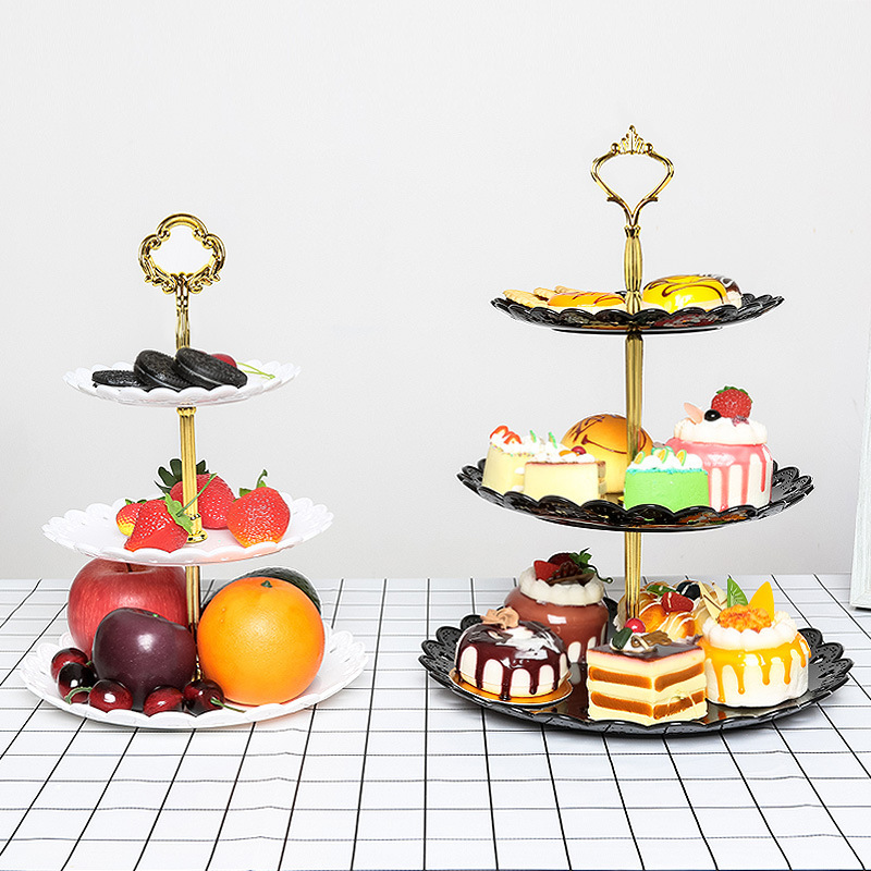 European-style dessert stand, fruit plate, three-layer cake rack details Picture