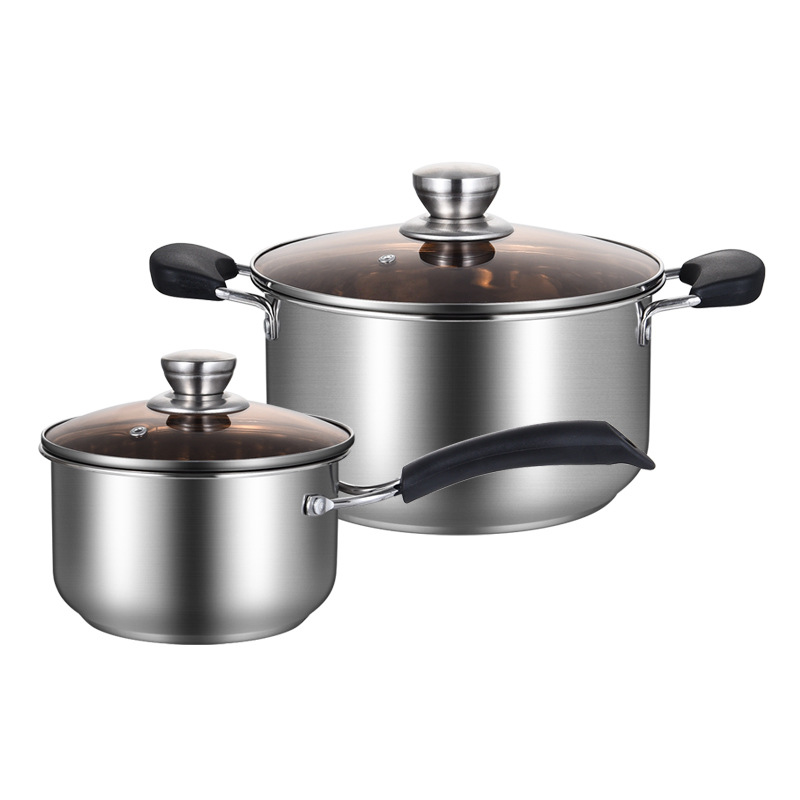 Stainless steel composite steel soup pot, milk pot, household baby food, milk soup pot, induction cooker, universal gift Item Picture