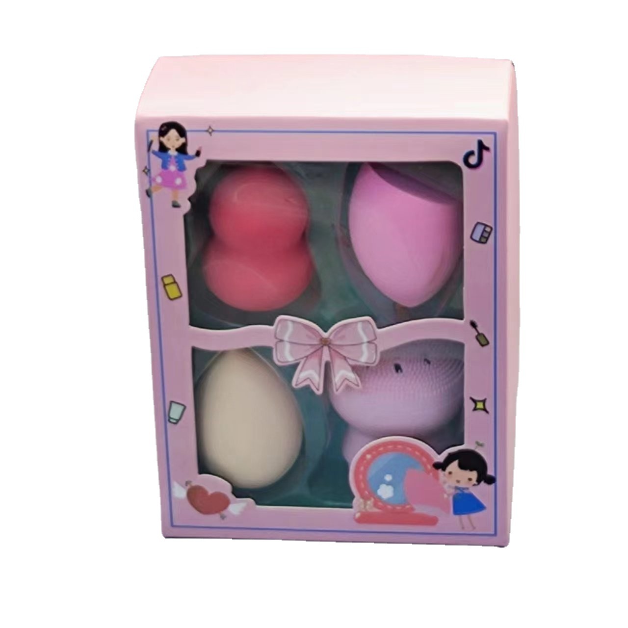 New Spot Powder Puff Set Face Silicone A Product Mixed Color Can Soak Big Makeup Eggs To Use Not To Eat Powder Item Picture