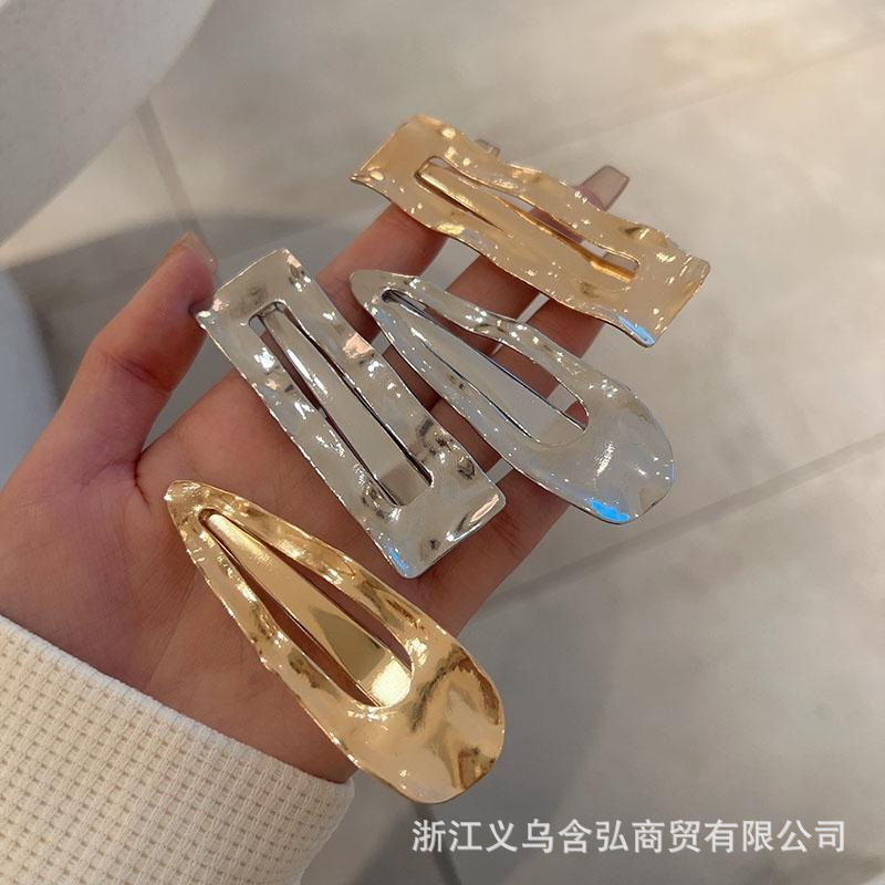 Trendy wavy bb clips, metal side hair clips, straight clips, headwear, bangs, forehead clips, women's pleated hair clips and hair accessories details Picture