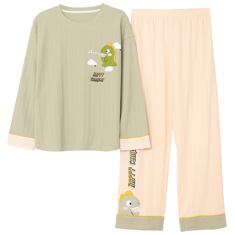 Autumn And Winter Pajamas Women Long Sleeve Pants Set Spring Home Dress Combed Cotton Cute Cartoon Spring And Autumn Can Be Worn Item Picture