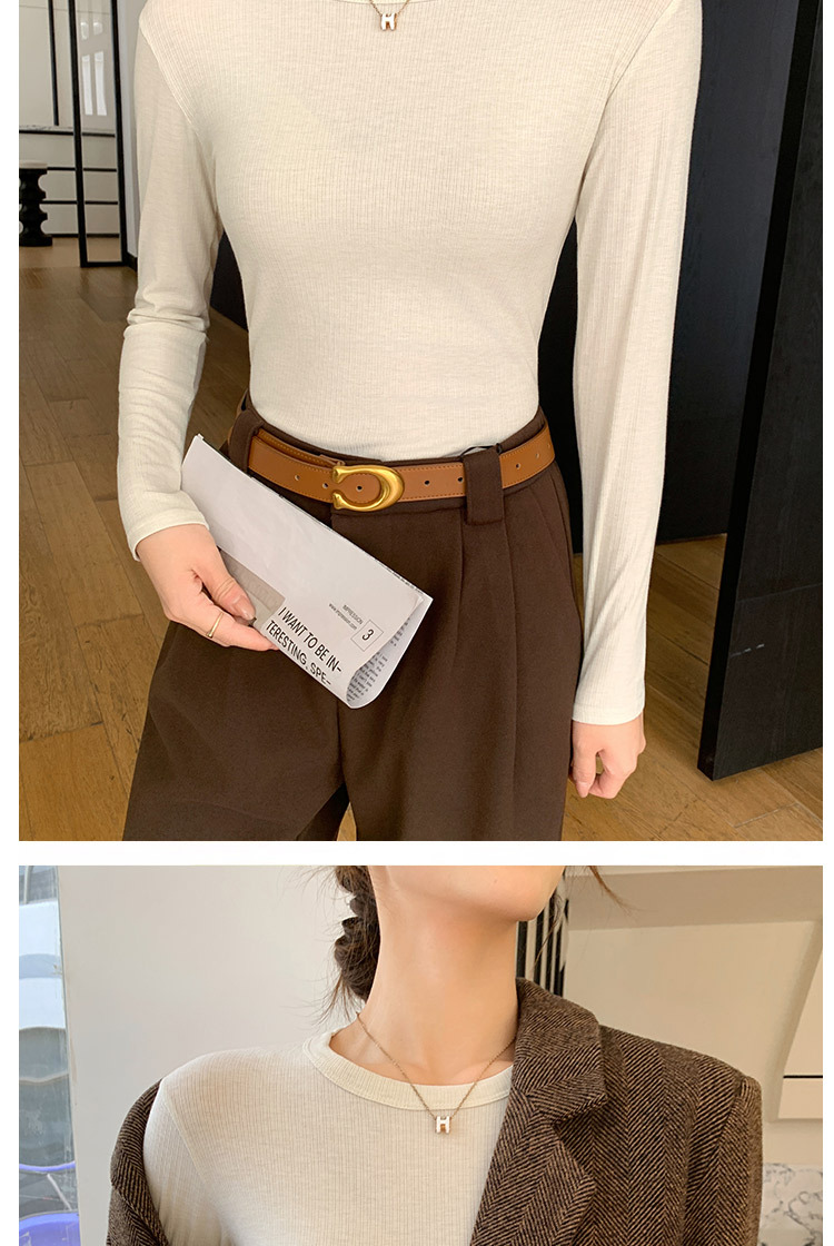 K1208螺纹正肩圆领打底衫女秋冬长袖内搭T恤修身显瘦百搭针织上衣详情14