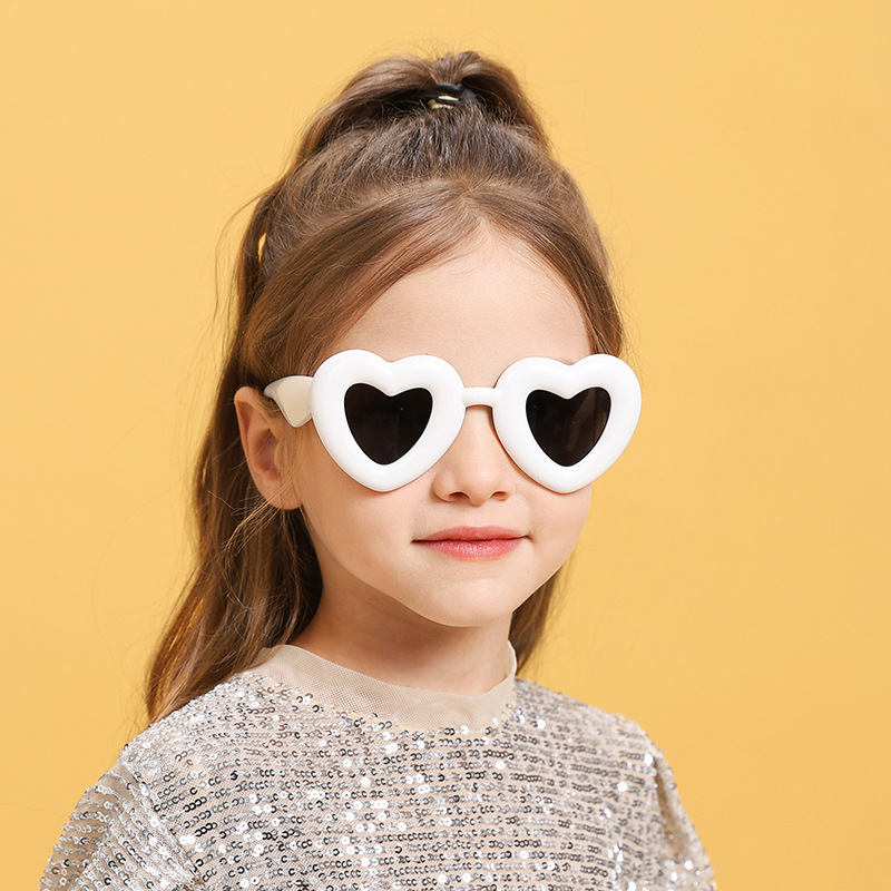 2024 New Children's Sunglasses Heart-Shaped Glasses Polarized Primary School Sunglasses Sunshade Mirror 7-142