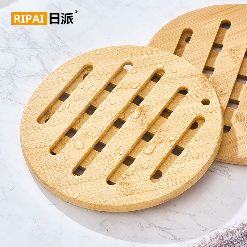 Coaster placemat bamboo thermal mat pot mat Wooden kitchen table thermal mat anti-scalding bowl mat bamboo Application Scenario