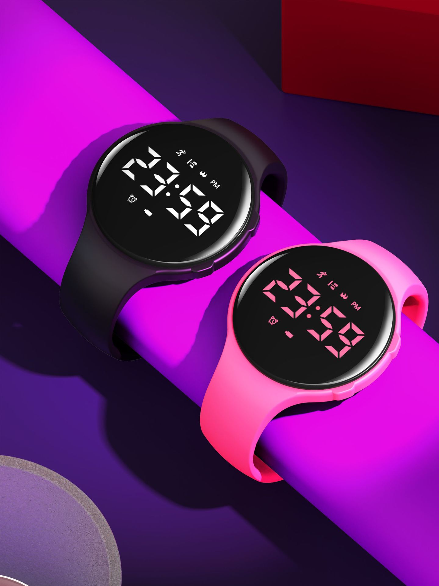 T6A sports pedometer Girls' Korean version simple and trendy middle school watch Boys' Children's waterproof electronic watch details Picture