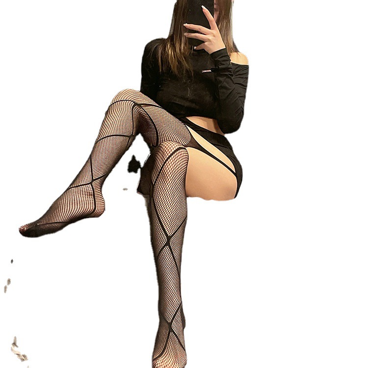 情趣丝袜连体开裆吊带一体外贸大码性感免脱吊带袜丝袜渔网袜批发详情图5
