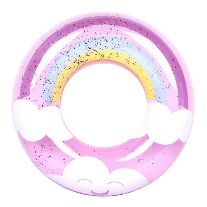 Factory wholesale of hot-selling new products: Sequined swimming rings, cloud rainbow swimming rings, and pink dreamy floating rings Application Scenario