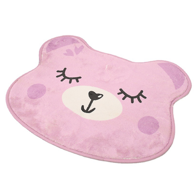 Japanese new animal shape imitation cashmere cartoon mat home bathroom bathroom door absorbent non-slip foot mat Item Picture