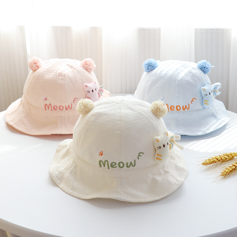 Baby hats, thin and adjustable for spring and autumn, children's sun hats for boys and girls, cute sun hats for autumn and winter, fisherman hats details Picture