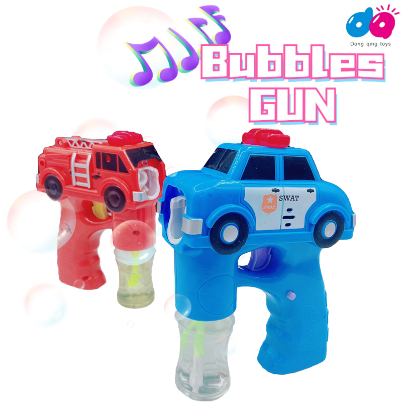 Electric Music Lights Police Car Fire Truck Dolphin Bubble Gun Cross-Border Children's Outdoor Soapy Water Toys Do Not Dip In Water details Picture