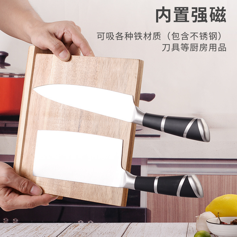 Acacia Wood Magnetic Wood Knife Holder Kitchen Knife Kitchen Knife Rack Knife Storage Rack Household Knife Holder 30Cm Specification drawing