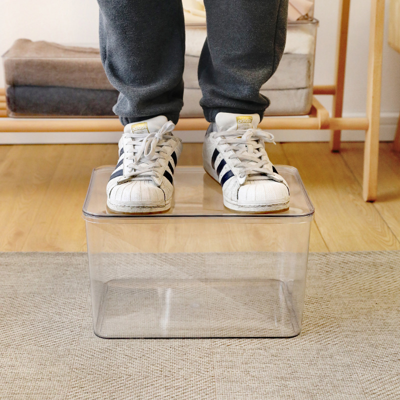 Simple and transparent storage box, PET plastic storage box with lid, moisture-proof and dust-proof, storage box for grains, snacks and clothes Specification image