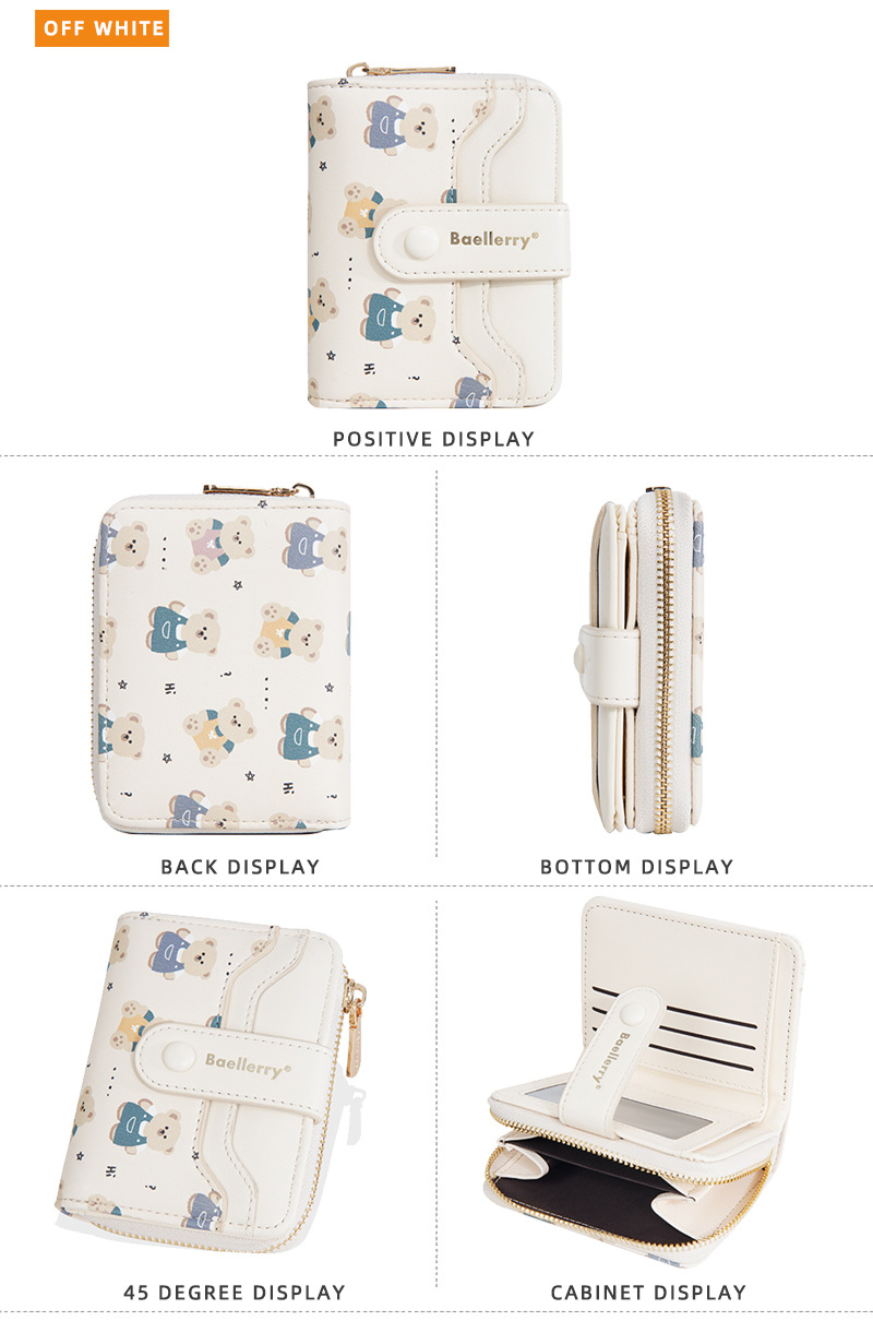 新款女士钱包短款拉链高级感学生钱夹多卡位跨境女式轻奢零钱包女详情15