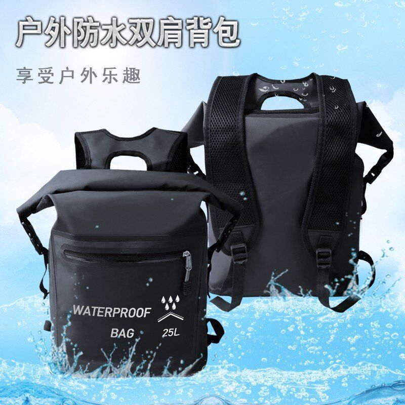 Outdoor Waterproof Bag Swimming River Rafting Snorkeling Beach Bag Hiking Backpack Convenient Pvc Waterproof Backpack Specification drawing
