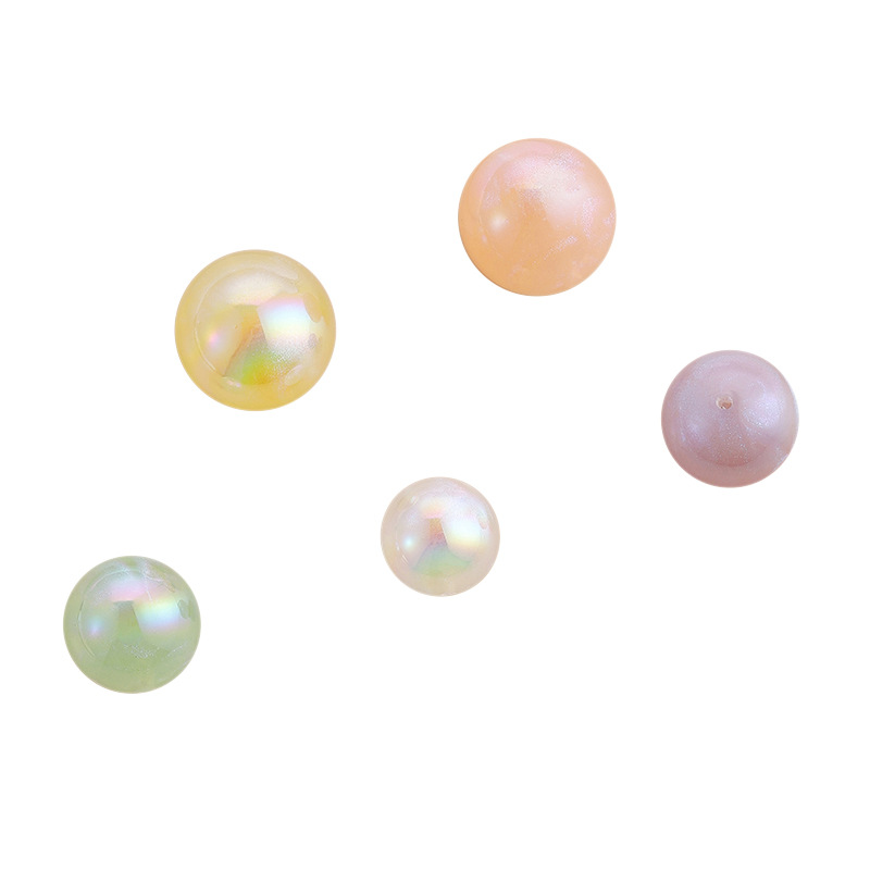 Heidi Starry Sky Pearl Series straight-hole through-hole scattered pearl jewelry accessories seven-color iriered ABS imitation pearl earrings material Item Picture