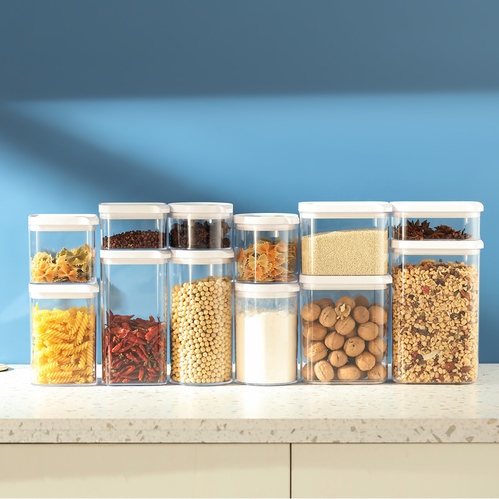 Large-capacity storage tank, five-grain storage box, kitchen sealed jar, transparent plastic, household food details Picture