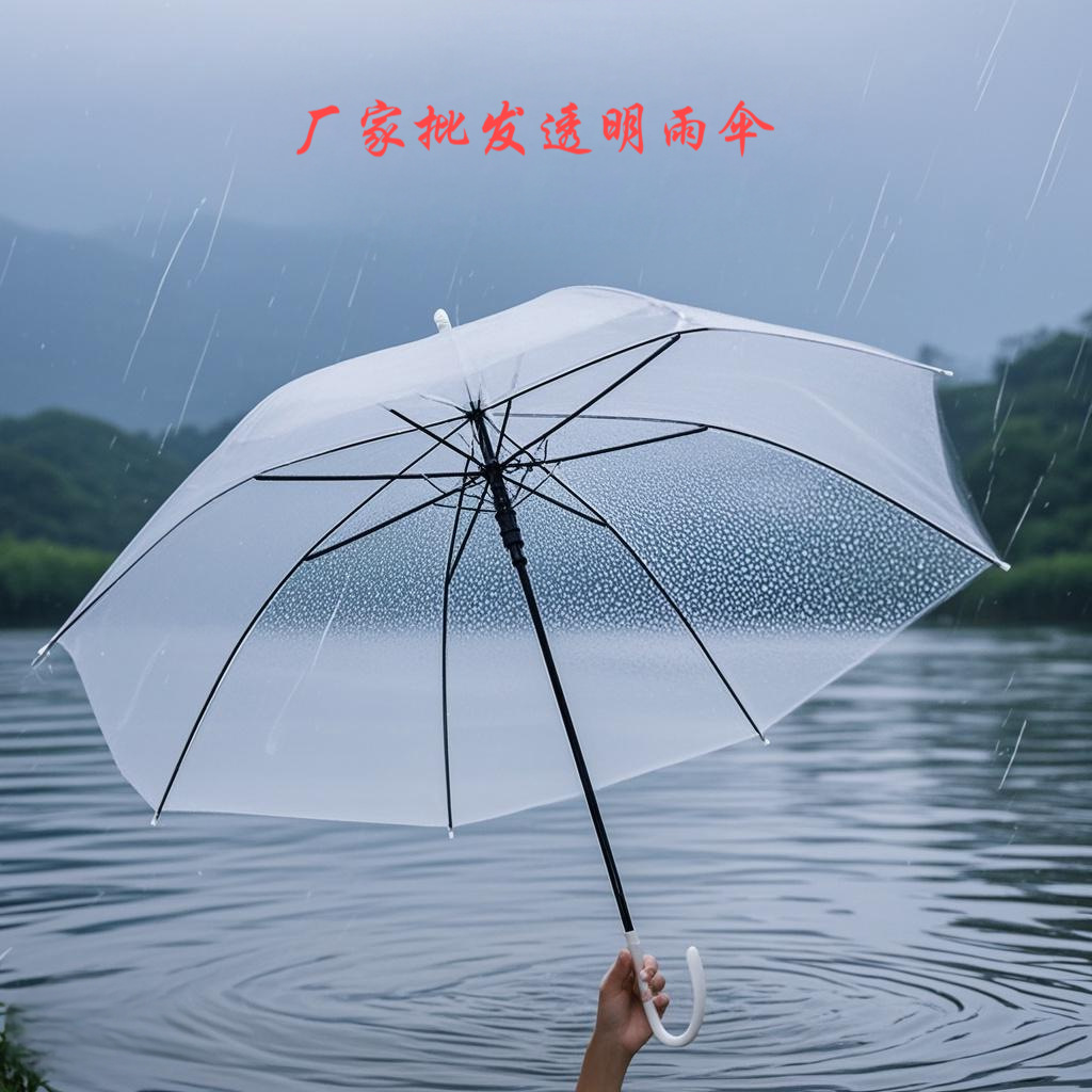 Wholesale transparent umbrellas for sale at scenic spots, subway stations and railway stations. 8-bone popular photo long-handled umbrellas are available for wholesale with free shipping details Picture