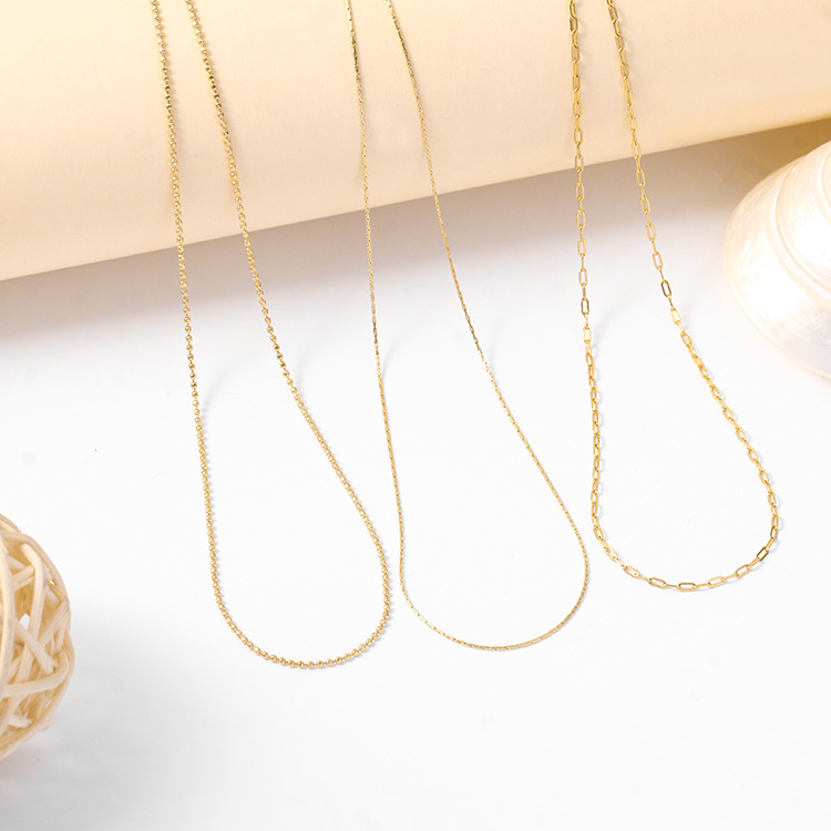 Niche design, personalized titanium steel necklace, collarbone chain, cold female style, golden DIY accessory, bare chain, hanging accessory Specification image