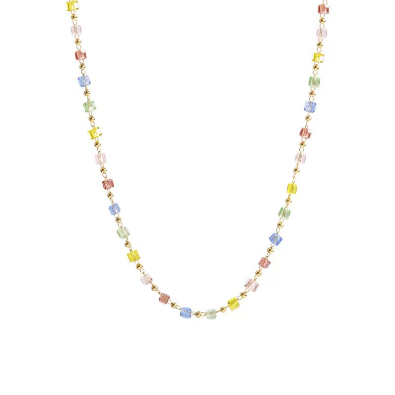 Color collar de perlas cristal mujer verano 2024 nuevo blow choker gargantilla accesorios luz lujo cadenas de clavícula Item Picture