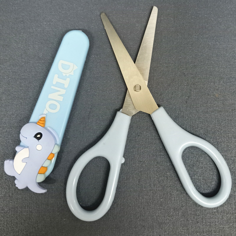 Cute silicone Tyrannosaurus rex scissors for foreign trade, adorable pet cartoon dinosaur, handmade scissors, diy paper cutting knife, utility knife details Picture