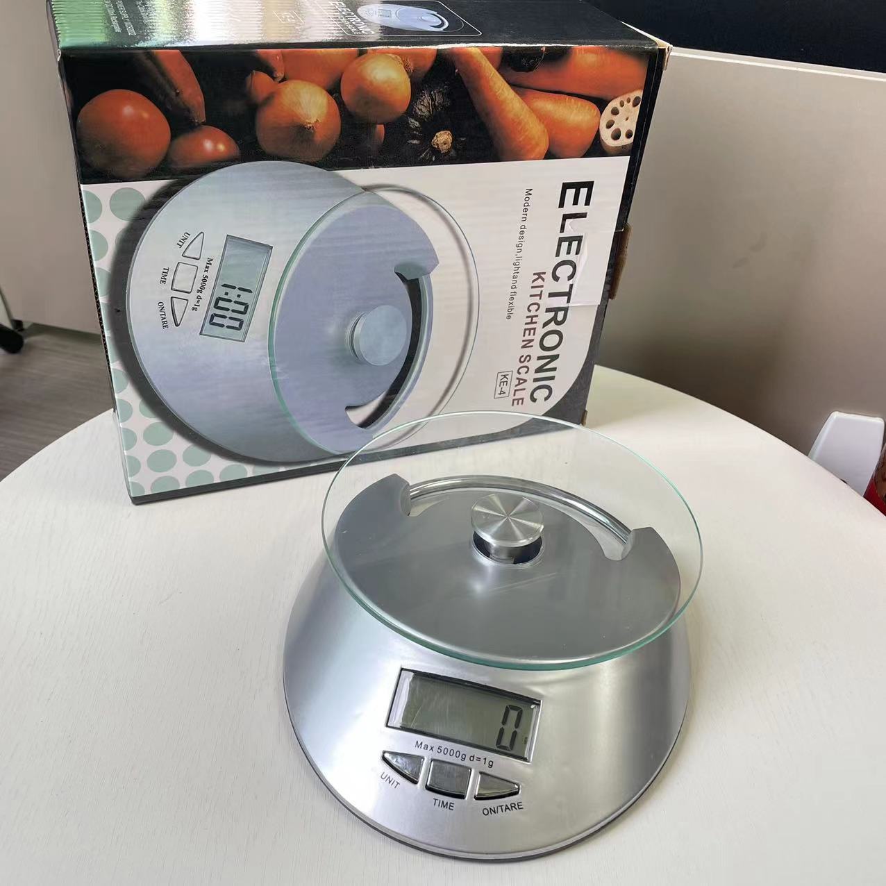 Clock electronic scale, household baking scale, kitchen scale, ingredient scale, glass food weighing scale, medicinal material scale, factory direct supply