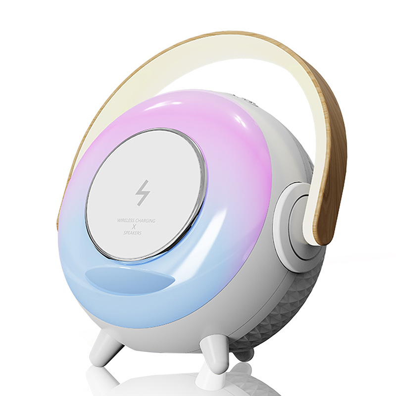 Amazon Hot Egg Music Lamp Desktop Multi-Function Wireless Charging Dazzling Light Outdoor Portable Bluetooth Speaker Item Picture