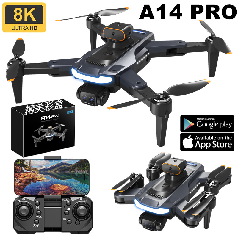 Cross-border new A14 brushless GPS drone intelligent obstacle avoidance folding quadcopter foreign remote control aircraft