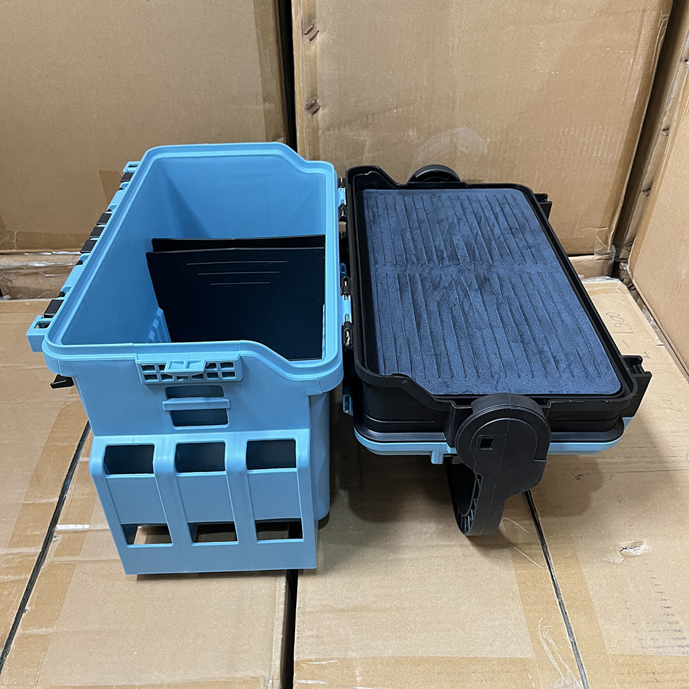 Multi-functional lure fishing box, portable fishing gear box, sea fishing raft fishing box, human-sitting, pole tool box, customizable LOGO Specification image