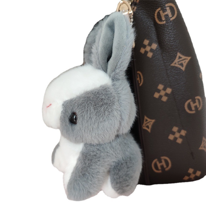 Wholesale of small simulated rabbit plush toy pendants, little white rabbit dolls, mini keychains, bags and pendants Item Picture