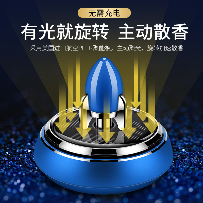 New solar-powered car perfume, center console, high-end aromatherapy for men's car decoration items