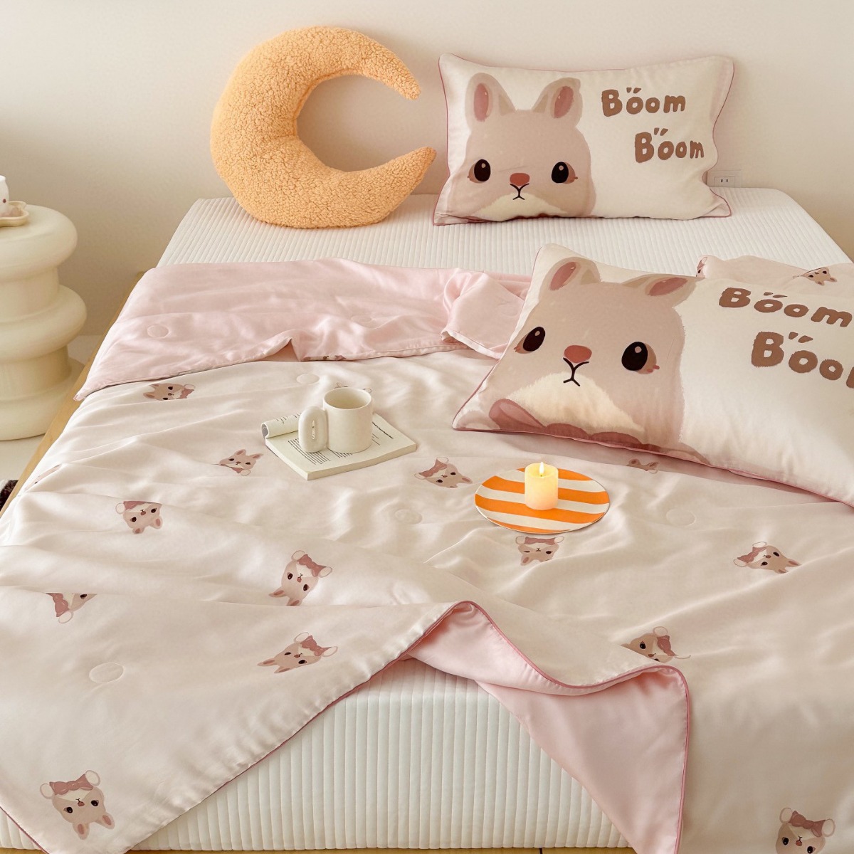 60 Lenzing Tencel soybean fiber air-conditioned thin quilts, single and double machine-washable cartoon cover quilts for kindergarten + Specification image