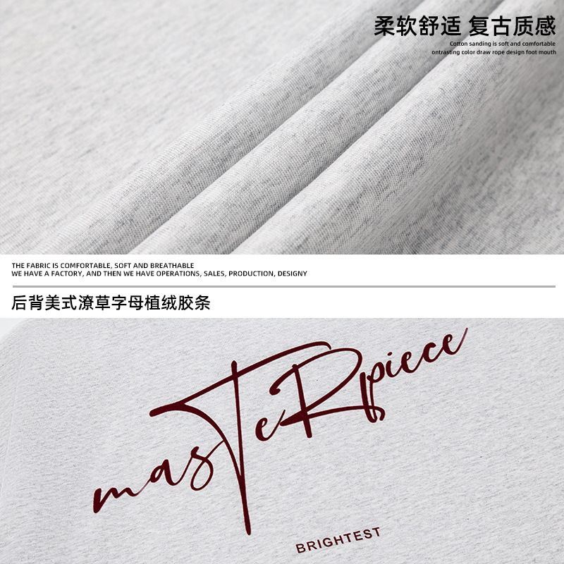 National trend retro pure cotton short-sleeved T-shirt for men, summer style American letter print half-sleeved trendy brand loose couple shirt Application Scenario