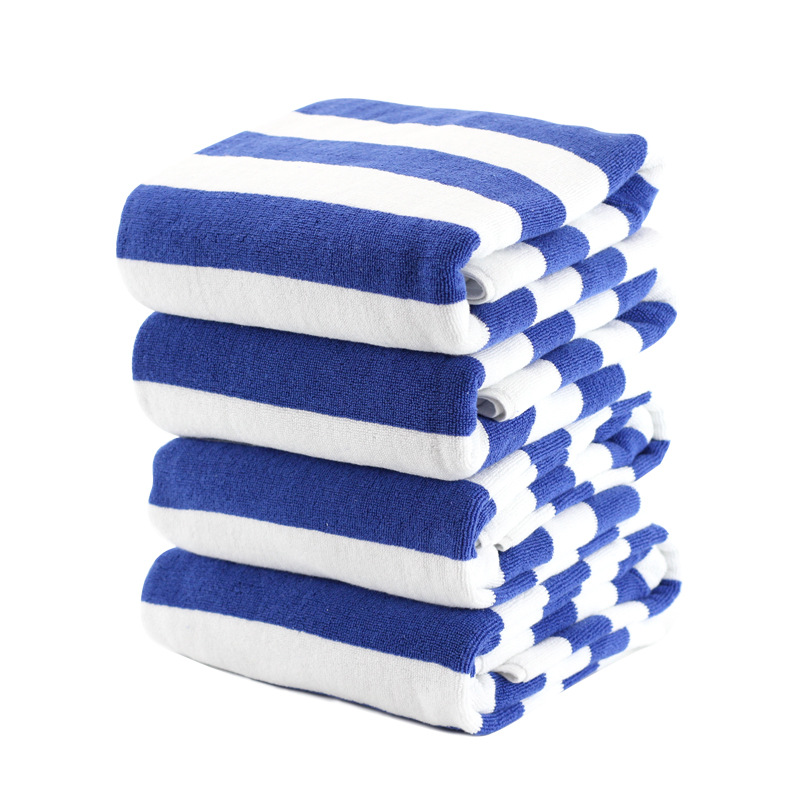Cotton Yarn-Dyed Jacquard Beach Towel Custom 75*152 Blue And White Striped Swimming Towel Foreign Trade Gift Bath Towel Specification drawing