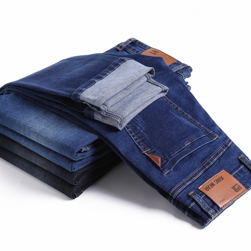 Long Trade Jeans Men's Summer Burst High Waist Straight Leg Loose Men's Jeans Trend Handsome Casual Pants Men's Wear Item Picture