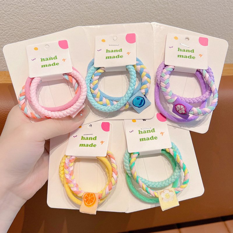 Candy Color High Stretch Scrunchie Children's Braided Headband Girls Hair Band Fairy Hair Rope Headband Hair Accessories Wholesale
