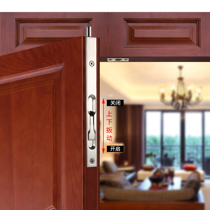 304 stainless steel box-type latch, double door latch box, mother door, top and bottom door bolts, extended invisible concealed latch details Picture