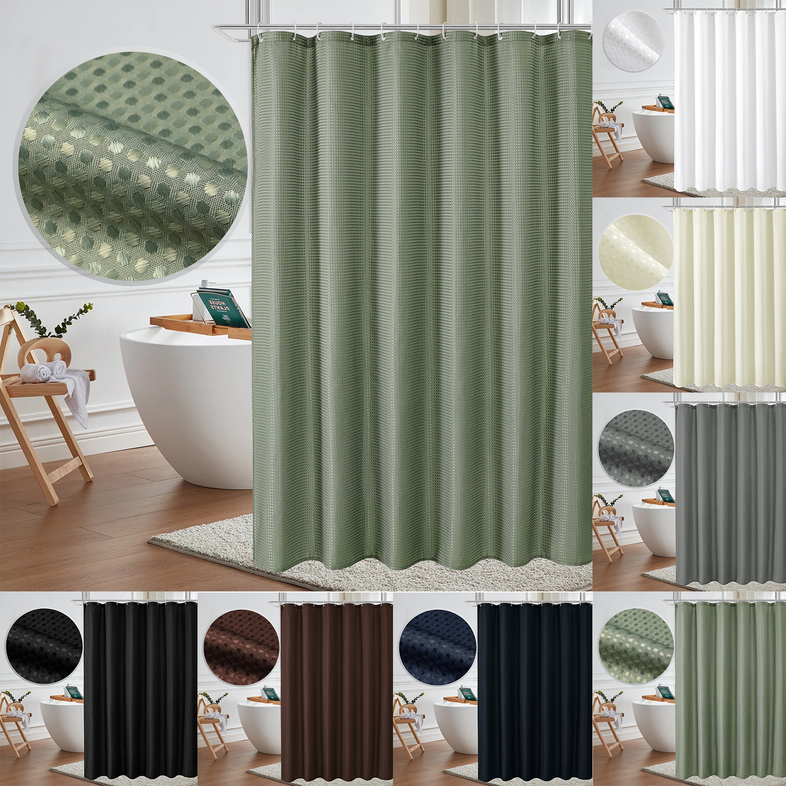 浴帘/屏风隔断/窗帘布料/curtain/折叠浴帘产品图