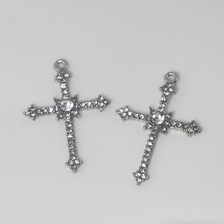 新款锌合金石系列十字架带钻 DIY耳环吊坠手链项链饰品配件