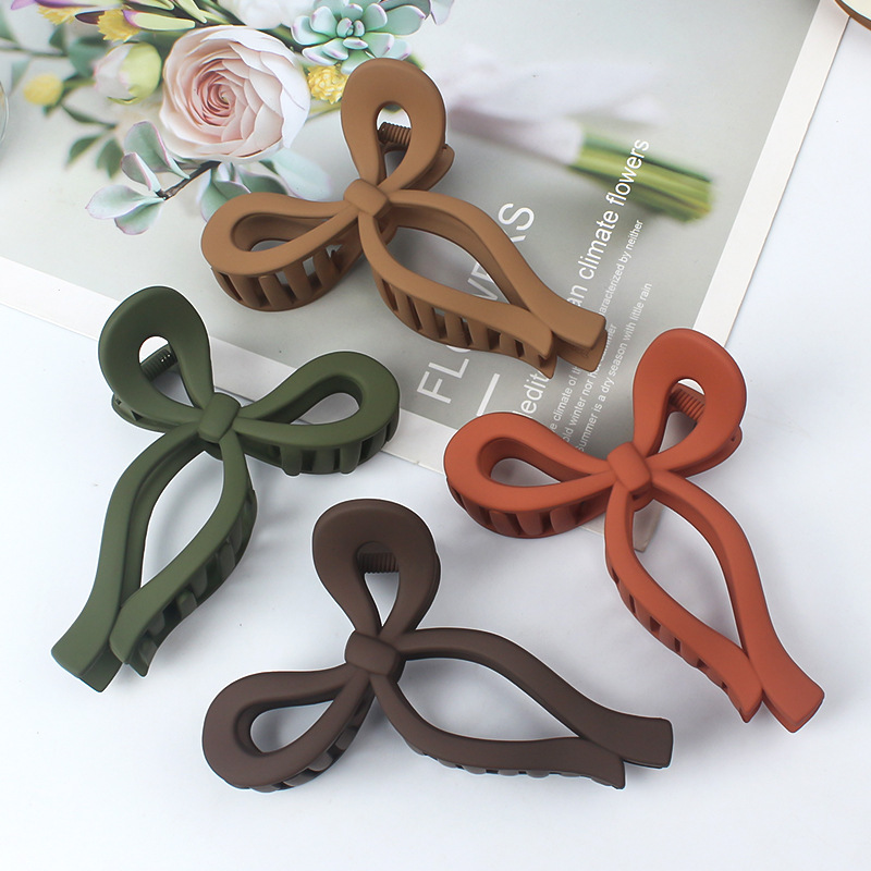 Large Bow Clip Clip Small Many Hair Clip Clip Clip High Ponytail New Minimalist Hepburn Style Irregular details Picture