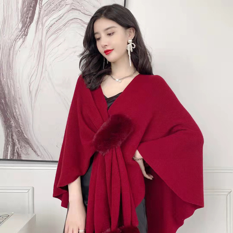 Cashmere Imitation Double-Sided Scarf Female Autumn And Winter Long Warm Dual-Use Korean Version Of All Fashion Summer Air Conditioning Cape Cape details Picture